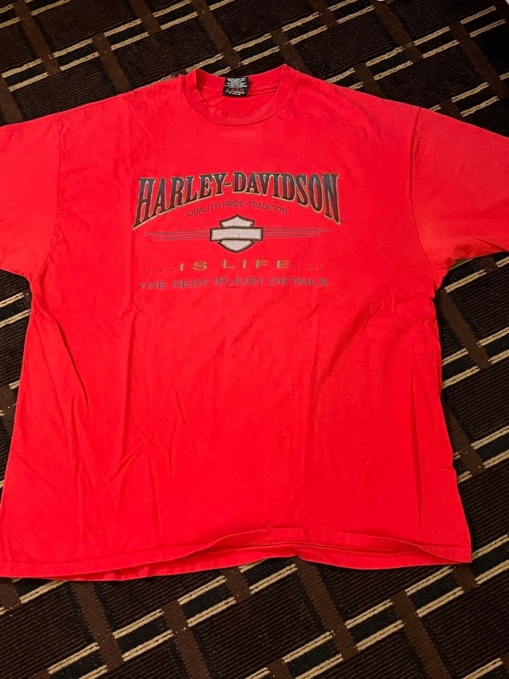 Vintage 1996 Harley Davidson Motorcycle Tshirt XXL Las Vegas Strip Nevada Red - Picture 7 of 7